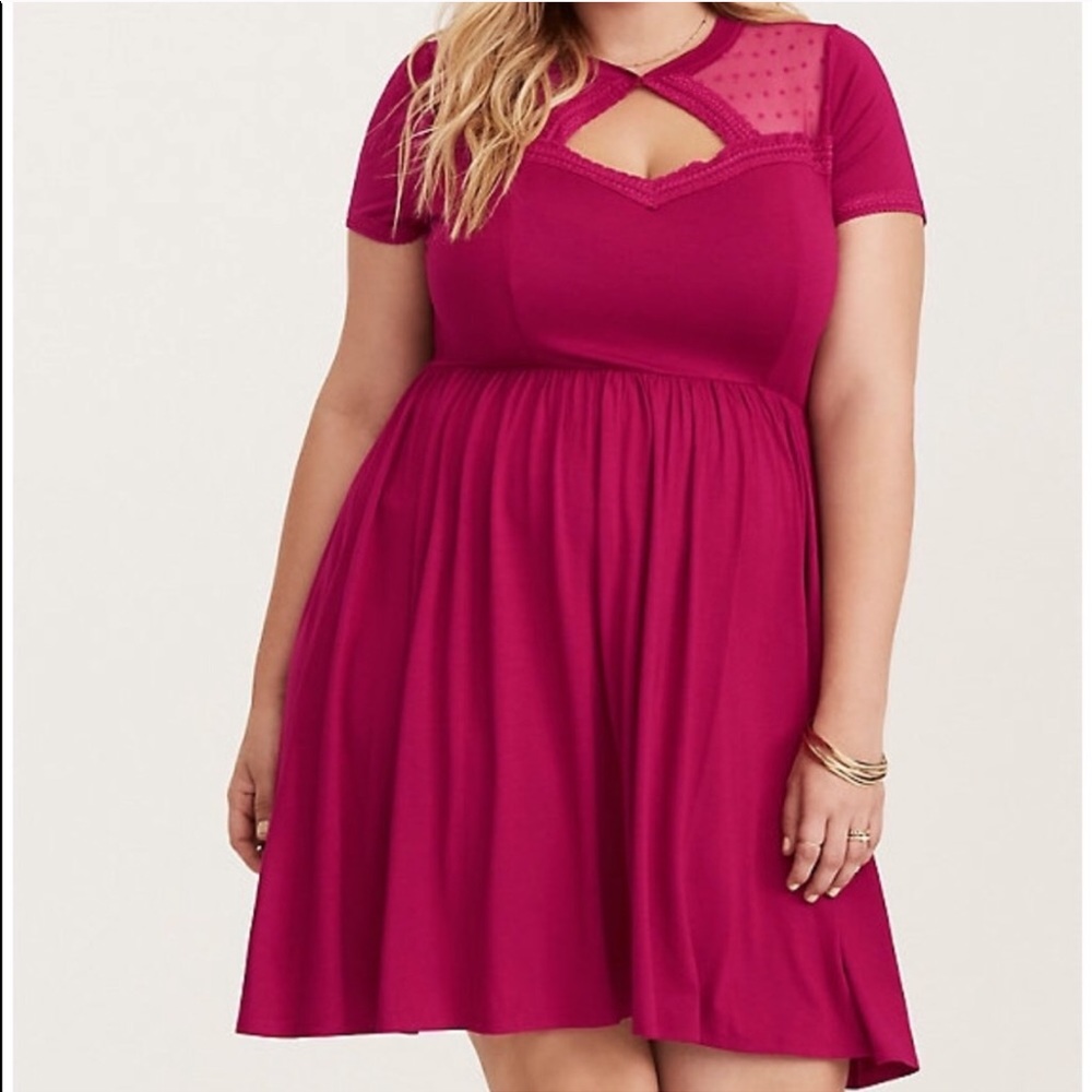 Torrid size 3 Rose Dot Skater Dress